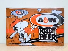 Rare A And W Root Beer metal tin sign plaques collectible man cave garage decor