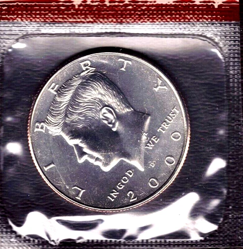 2000-D UNCIRCULATED KENNEDY HALF DOLLAR IN MINT CELLO