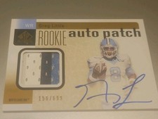 greg little signed card autographed rpa rookie patch auto rc nfl /699 #ed unc . rookie card picture