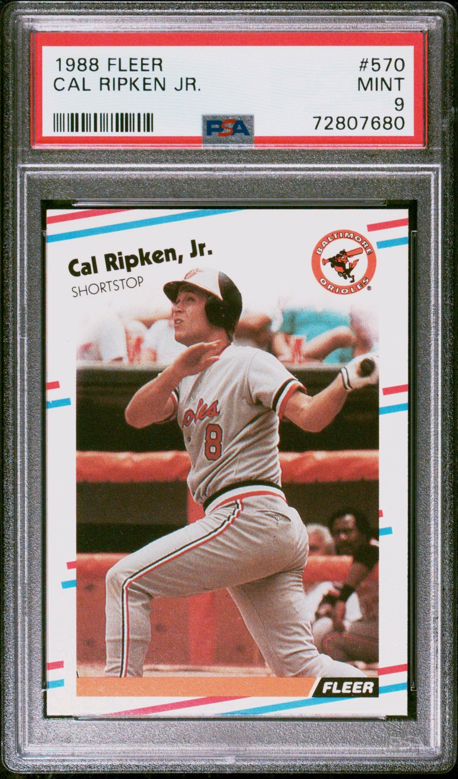 1988 FLEER #570 CAL RIPKEN JR.  BALTIMORE ORIOLES HOF PSA 9 IRONMAN 