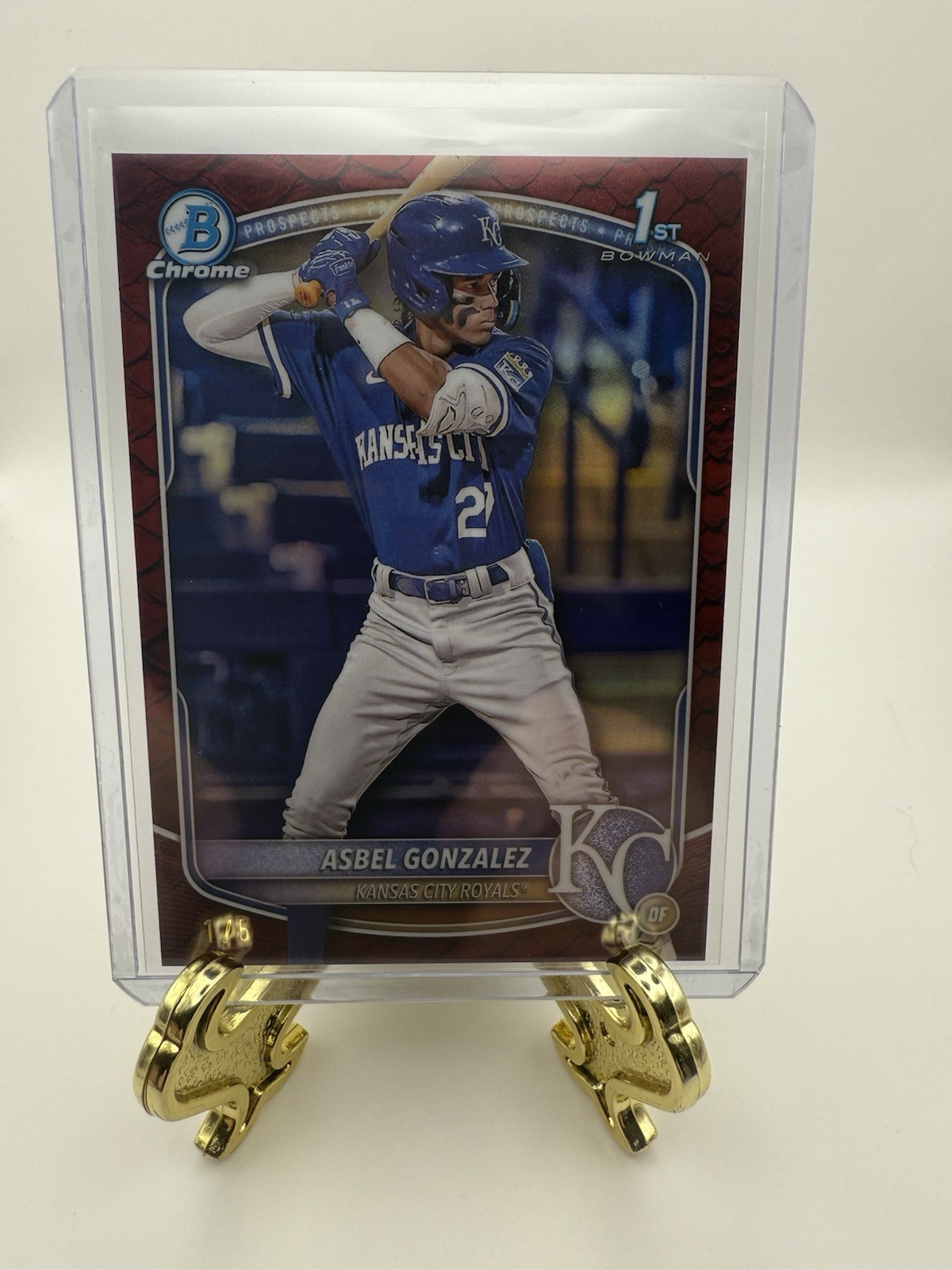 2025 Bowman 1st Chrome Asbel Gonzalez Red Reptilian 1/5 BCP-4 FIRST PRINT