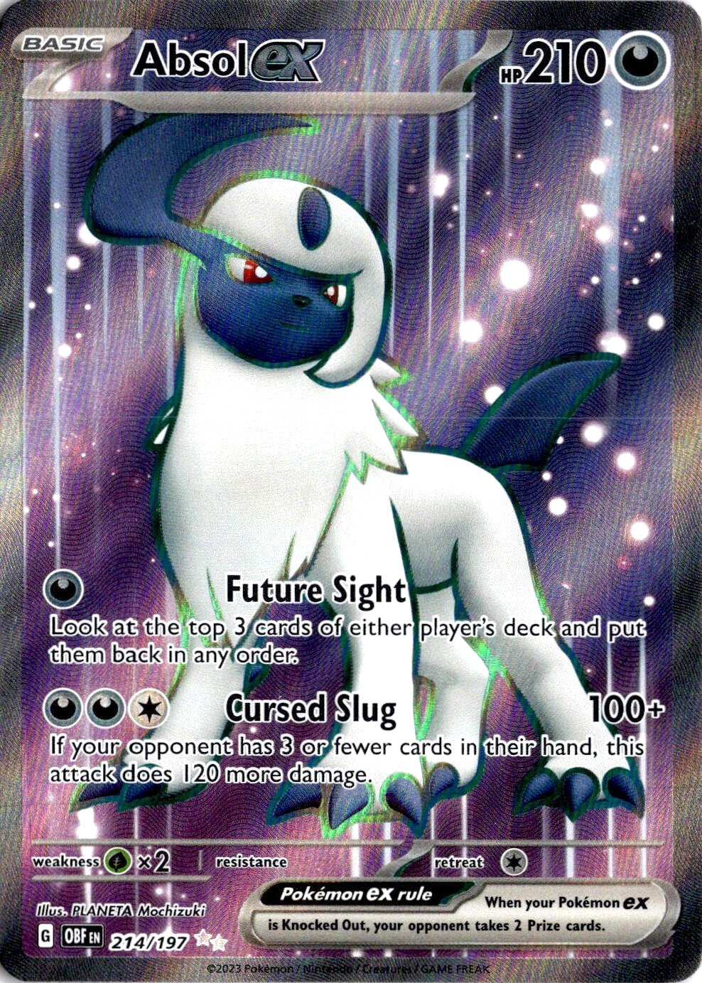 Absol ex 214/197 Pokemon Obsidian Flames Ultra Rare NM