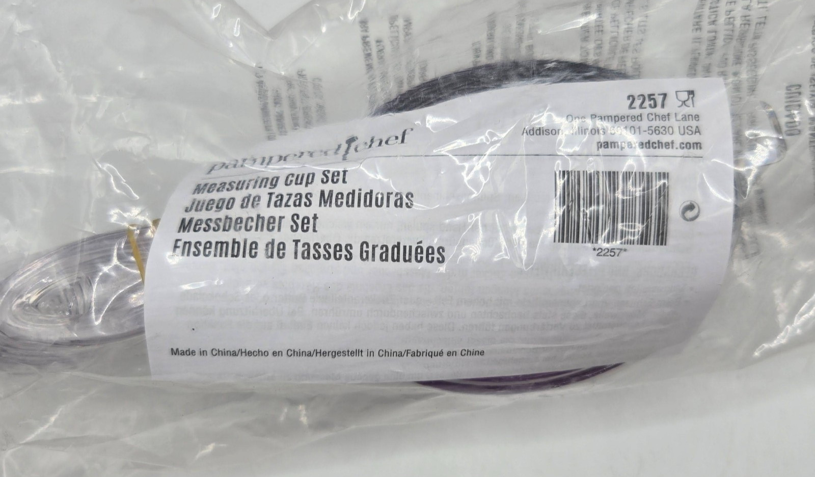 Pampered Chef Measuring Cup Set #2257 - w/Leveler Snap Together Handles 6 Cups