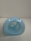 FENTON Aqua  BLUE OPALESCENT GLASS HOBNAIL "TOP HAT" VINTAGE TOOTHPICK HOLDER — photo 3