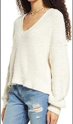 Women Free People Sweater White Nylon M
