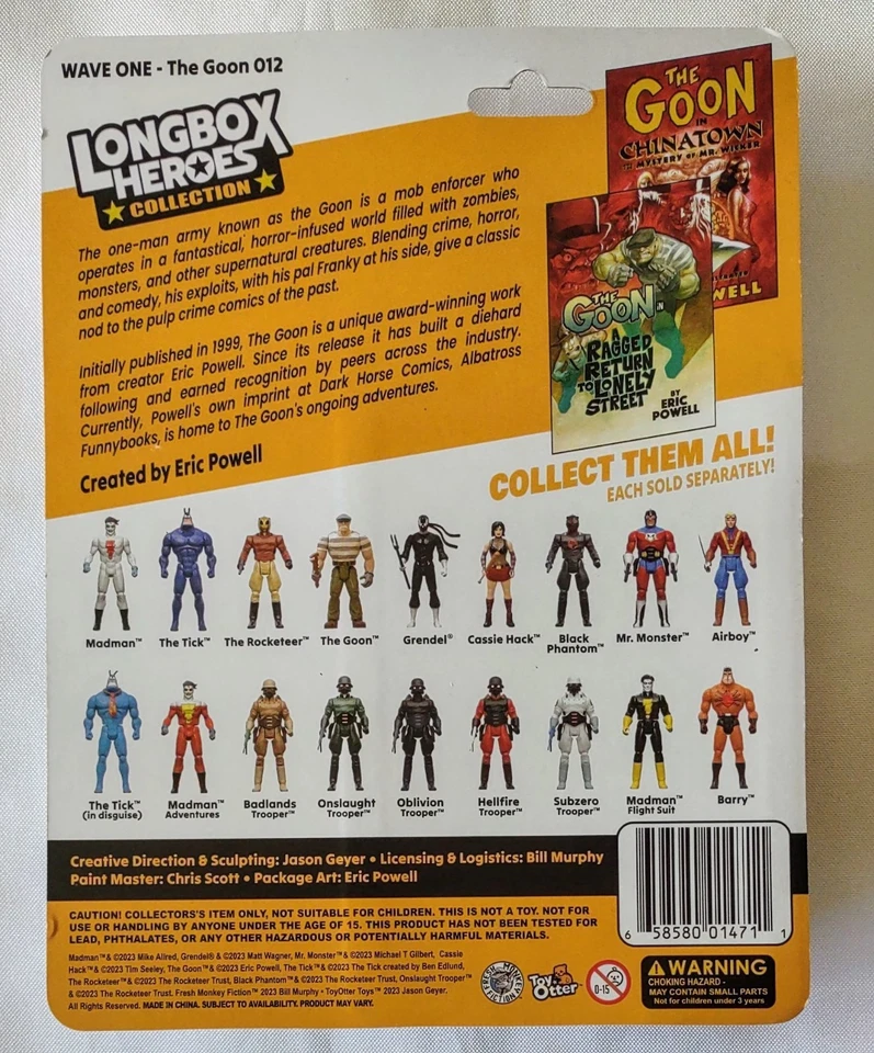 THE GOON Longbox Heroes Mono Fresco Ficción Juguete Nutria 012 SELLADO Eric Powell Foto 2 de 4