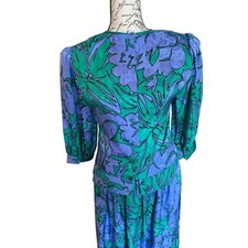 Vintage Rare 100 Silk Tropical Floral 2 Piece Skirt Set Size 6 Made in Korea