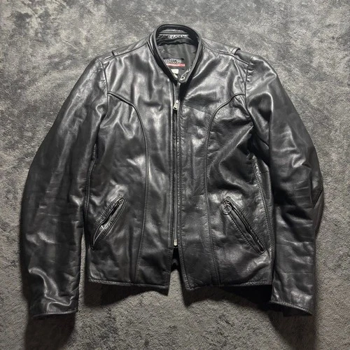 70s Vintage Brooks Leather Biker Jacket Mens M Black Motorcycle USA - product listing photo