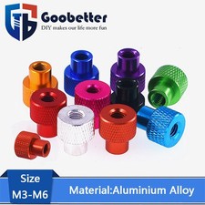 Knurled Thumb Nuts Aluminum Alloy M3 M4 M5 M6 Through Hole Hand Grip Knobs Nut