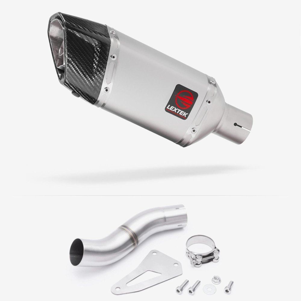 Lextek SP5 Matt Stainless Steel Exhaust 200mm Low Level with Link Pipe
