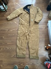 Carhartt Brown LOOSE FIT WASHED DUCK INSULATED COVERALL 60 Regular