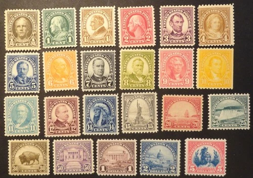 SCOTT #551-573 MINT MOST VF  NH 1922-1925 AMERICA COMPLETE SET  AU2  CV $940.60