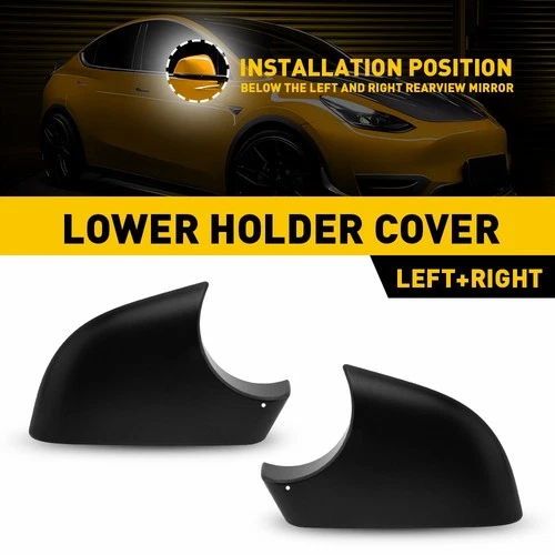 2x Driver & Passenger Side Rearview Mirror Cap Cover For 2020-2023 Tesla Model Y