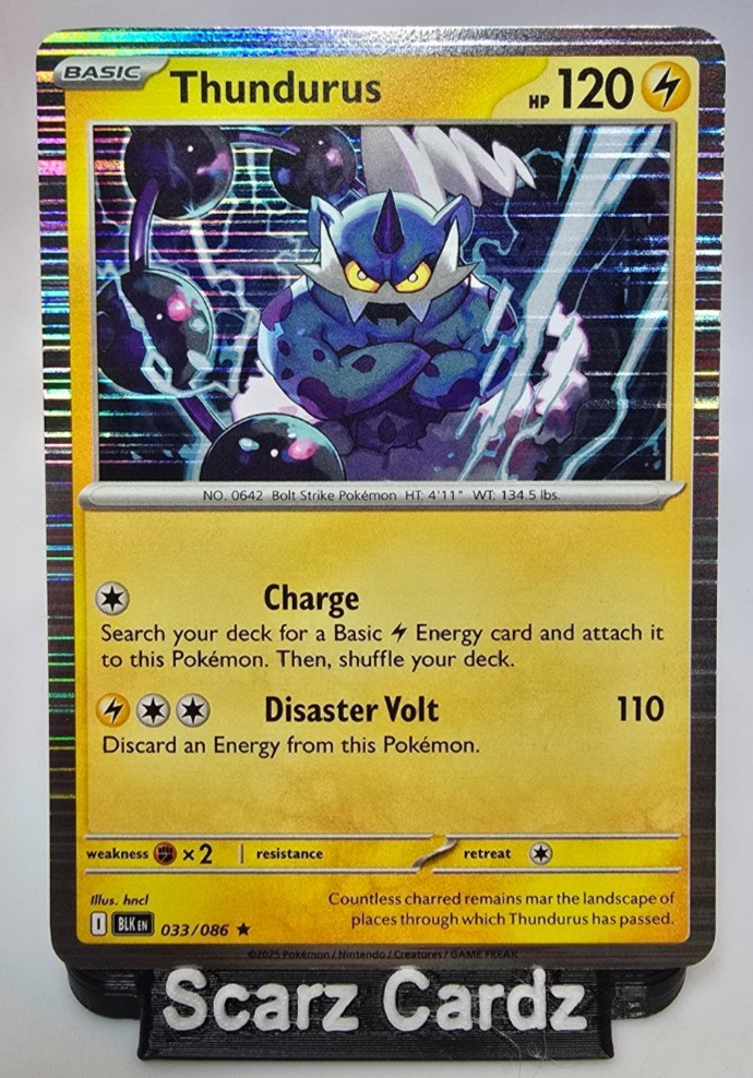 Thundurus 33/086 | Near Mint HOLOFOIL | SV: Black Bolt Pokemon TCG