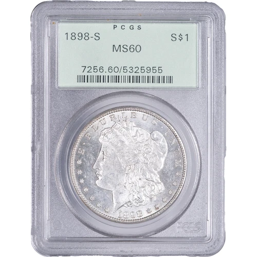 1898-S $1 Morgan Silver Dollar ~ PCGS MS60 - OGH