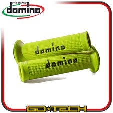 MANOPOLE DOMINO A010 MOTO SCOOTER STRADALI Giallo Fluo ON ROAD RACING Forate