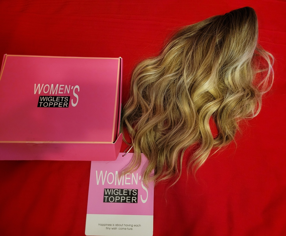 Synthetic Wavy Hair Topper for Thinning Hair, Lightweight Breathable Hairpiece Hand-Tied Hair Topper for Thinning Crown | Heat-Friendly  main image 3
