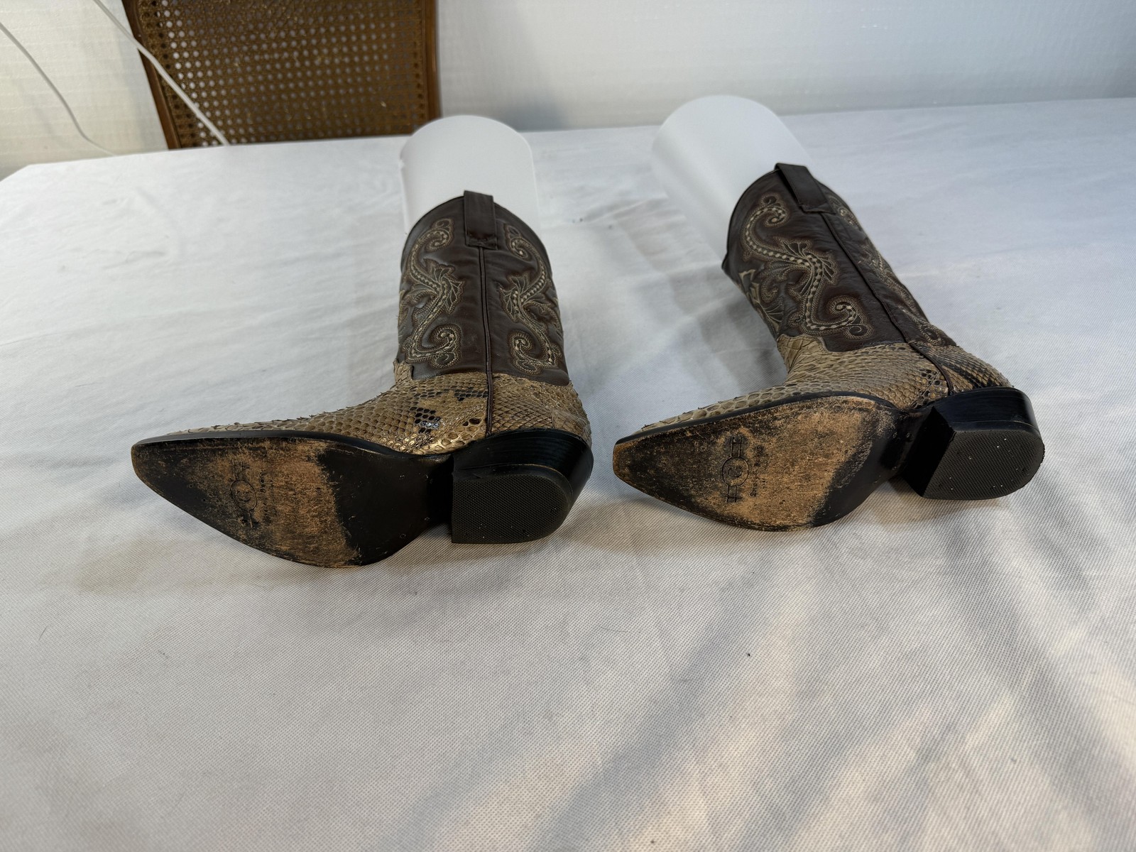 Python Cowboy Boots Womens Size 6 Brown Leather W… - image 5