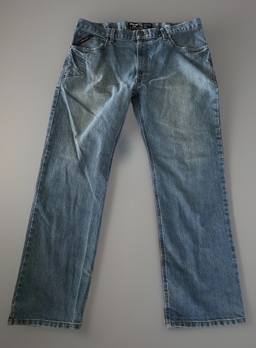 Ariat Rebar M4 Relaxed Boot Cut Jeans Blue Denim Workwear 38x32