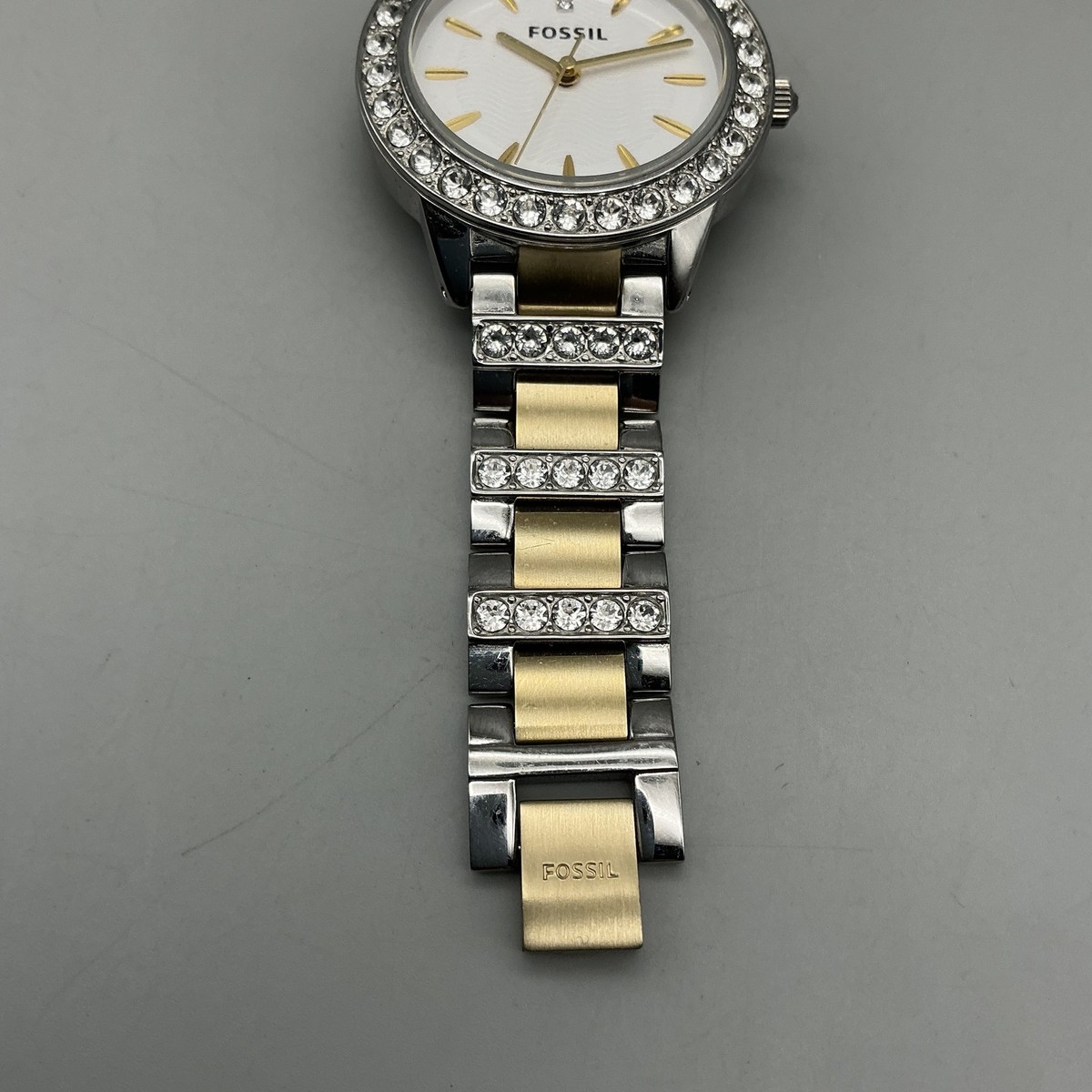 Fossil Jesse Three-Hand Two-Tone Stainless Steel Watch | Model: ES2409 Fossil Womens Watch 34mm Two Tone Crystal Bezel ES2409 New  main image 2