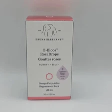 Drunk Elephant O-Bloos Rosi Drops Glow Fortify Blush Omega Fatty Acids 1 oz NEW