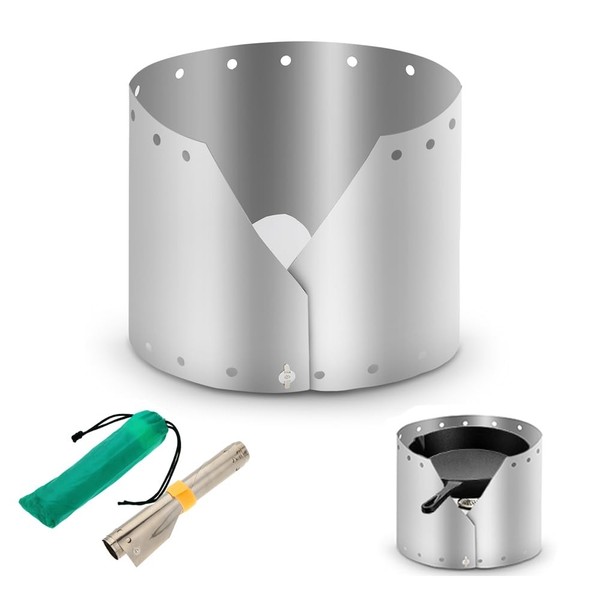 Campingkocher Outdoor Windschutz Titan Ultraleicht Faltbar Winddicht 15Cm-image