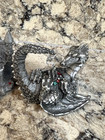 2 Pc LOT Vintage HUDSON Pewter Jeweled Dragon & Wizards Eye Castle Stamped — photo 8