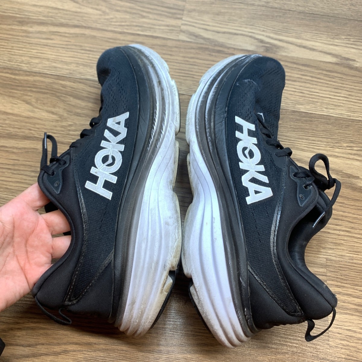 Hoka One One Bondi 8 Sneakers Men's Running Shoes 11.5 D Black