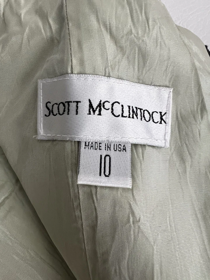 Vestido midi de cóctel Scott McClintock encaje punteado negro tul caprichoso *defecto Foto 3 de 4