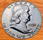 1951 Franklin Half Dollar (VF) 90% Silver