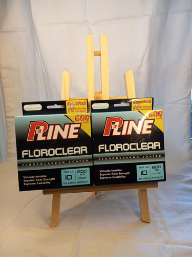 P-Line Floroclear Fishing Line 10LB 600YDS (2-Pack) Low Memory, Strong & Smooth
