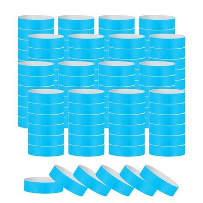 1200 Pack Paper Wristbands for Events, Concert Wrist Bands Fluorescent Blue