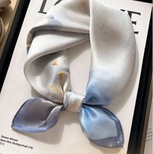 100 Mulberry Silk Scarf Women Neckerchief 20'' Small Square Flower Bandana B30