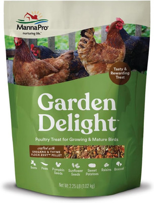 Garden Delight Chicken Treat, Dried Vegetable & Herb Treat Mix for Chickens, Duc