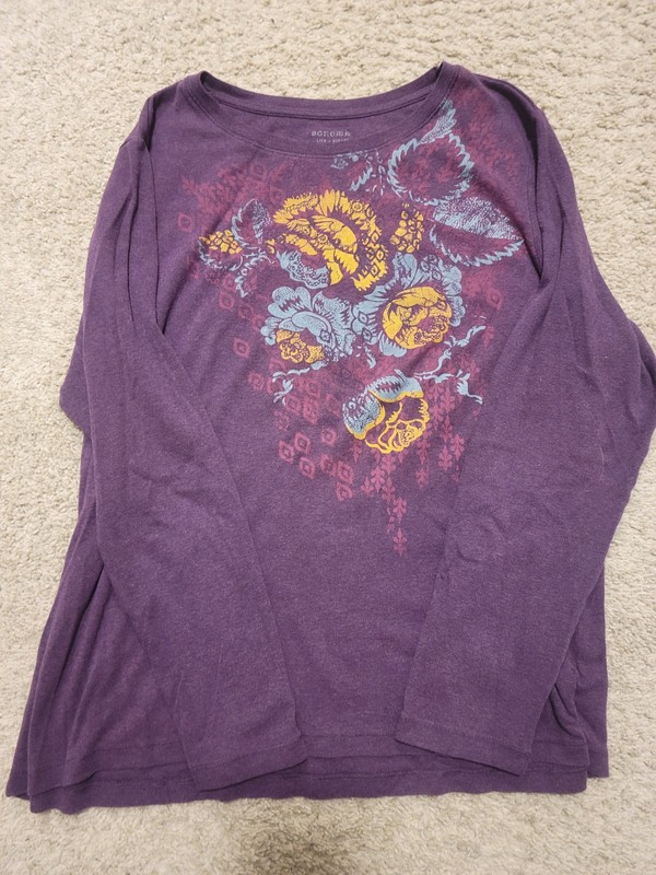 Purple Flower Shirt Sx 1X