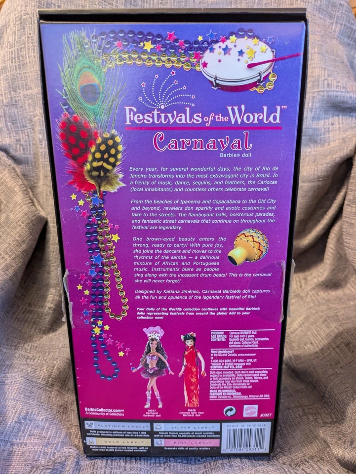 Barbie Doll Festivals Of The World - Carnival 2005 - J0927 Pink Label - Image 4 of 4