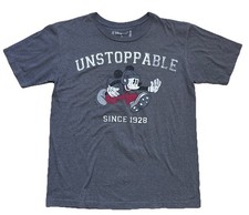 Disney Mickey Mouse Unstoppable Football Gray T-shirt Size Small