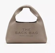 Authentic Marc Jacobs The Sack Bag Cement Leather Shoulder Bag