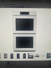 Samsung Bespoke 30" Built-In Electric Double Wall Oven in White Glass w/ AI Cam