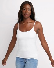 Hanes Women's camisole top Stretch Cotton Cami Built In Shelf Bra Stretch S 2XL