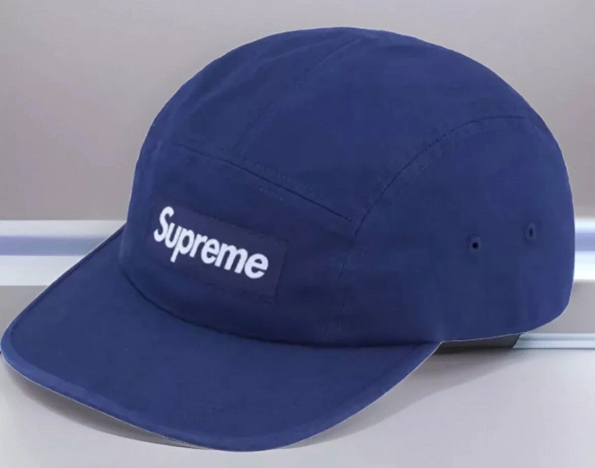 CASQUETTE DE CAMP EN SERGÉ CHINO LAVÉ SUPRÊME MARINE OS SS24 SEMAINE 1 (AUTHENTIQUE) NEUVE