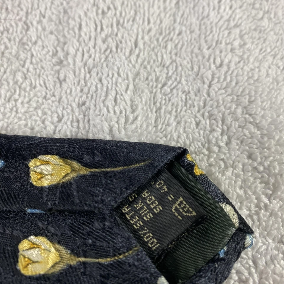 Corbata Ermenegildo Zegna de seda para hombre patrón floral de lujo hecha en Italia Foto 4 de 4