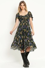 Blackmilk Spooky Scarecrows Tea Party Dress Halloween Size Small S NEW NWT