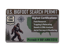 Bigfoot ID Card Sasquatch Search Permit Bigfoot Card Funny ID Cards Joke Cards