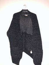 DKNY Jeans Size S Tweed Black Gray Cotton Front Cardigan Sweater Top Women