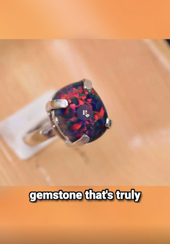 Natural Black Fire Opal 925 Sterling Silver Ring Cushion Wedding engagement Ring - Video 1 of 1