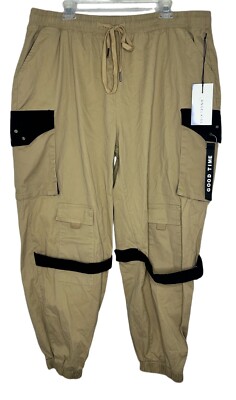 Glitter Cargo Pants anuke 【size36】beige Beige Cargo Joggers - Ambition