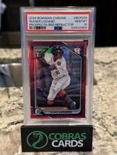 2024 Bowman Chrome Waner Luciano Astros 1st True Red Refractor 3/5 PSA 10