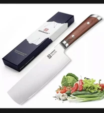 7 Inch Nakiri Chef's Knife German Steel Vegetable Kitchen Knife Wooden Handle