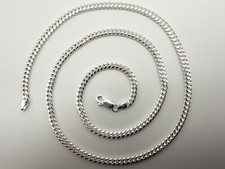 4mm Miami Cuban Link Chain Necklace  Solid 925 Sterling Silver  Made In Italy